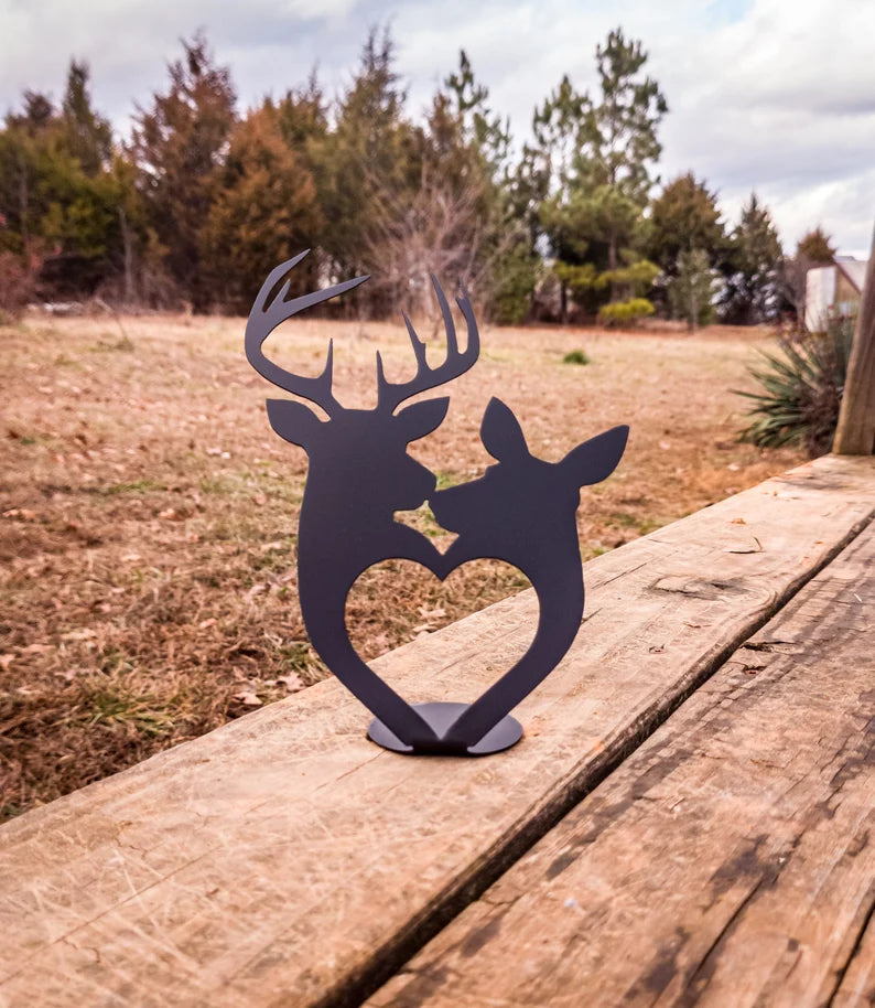 Deer Love Buck & Doe Heart, Tee candle stand "FREE SHIPPING"